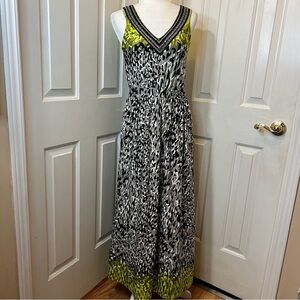 New York Co Beaded V-Neck Sleeveless Multicolor Camouflage Maxi Dress - Size S